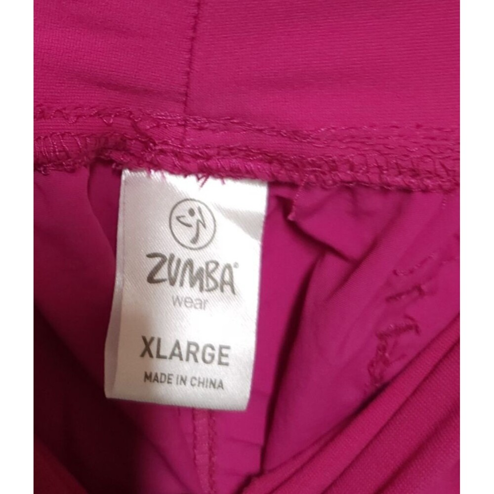 ZUMBA Pants Convertable Capri Dance Fitness Elite Wear Women's Pockets Pink XL - Picture 6 of 6